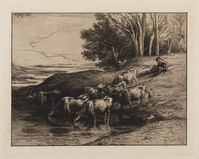 KG 14293
<br/>
Koeien bij een drinkplaats
<br/>
<em>Jacques, Charles (1813 - 1894)</em>